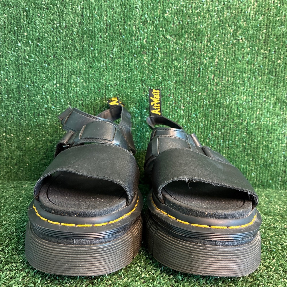 Dr. Martens Ricki 3-Strap Leather Platform Chunky Punk Sandal Black Womens Sz 10 - Picture 2 of 9